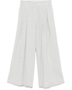 Maurizio Mykonos Lurex-Detail Palazzo Pants - White