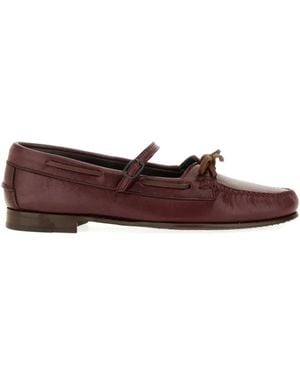 Hereu Buckle Tie Loafers - Brown
