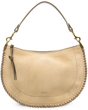 Isabel Marant Whipstitch-Trim Suede Shoulder Bag - Natural