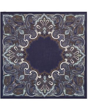 Bompard Stan Paisley Cashmere Square Scarf - Blue