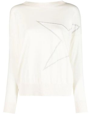 Lorena Antoniazzi Star-Appliqué Boat-Neck Jumper - White