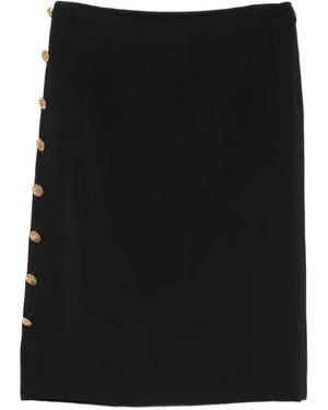 Versace Medusa Button-Embellished Midi Skirt - Black