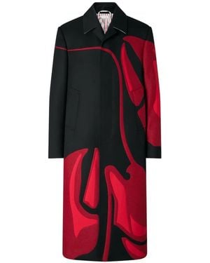 Thom Browne Cavalry-Twill Lobster Overcoat - Red