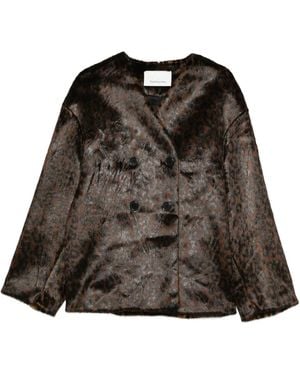 Frankie Shop Giacca Valentina Leopardata - Marrone