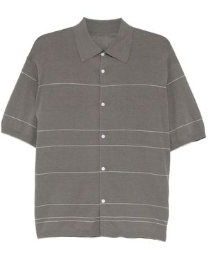 CROQUIS Collared Striped Shirt - Grey