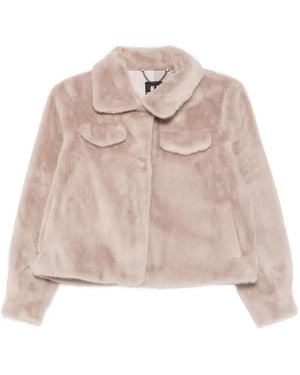 Bomboogie Faux-Fur Pocket-Detail Jacket - Natural