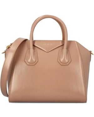 Givenchy Antigona Small Box Leather Bags - Natural