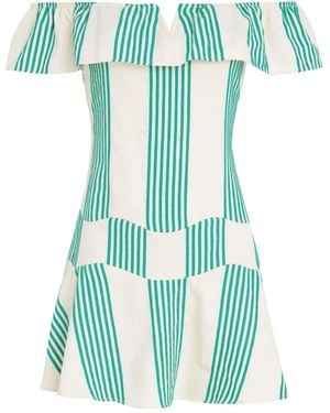 Amir Slama Striped Mini Dress - Blue