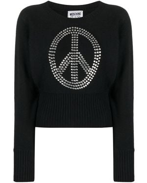 Moschino Studded Peace Symbol Jumper - Black