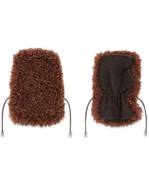 Ganni Mittens - Brown