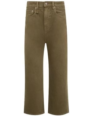 R13 Cropped Straight-Leg Jeans - Green