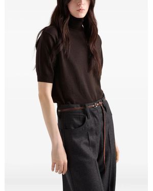 Prada T-Shirt Mit Rollkragen - Schwarz