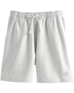 New Balance Pantalones Cortos De Chándal Con Logo - Blanco