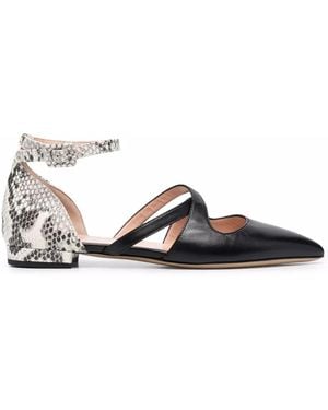 Bally Python Print-Detail Pointed Pumps - White
