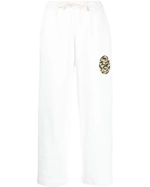 Joshua Sanders Smiley Logo Cotton Joggers - White