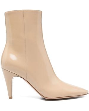 Gianvito Rossi Pointed-Toe Leather Boots - Natural