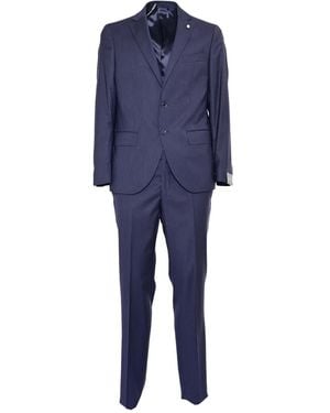 Luigi Bianchi Pinstripe Wool Suit - Blue