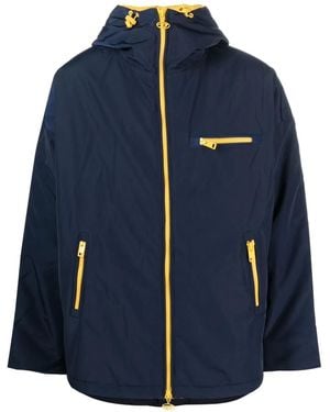 DIESEL Hooded Logo-Print Jacket - Blue