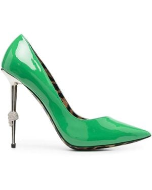 Philipp Plein Decollete 120Mm Patent Court Shoes - Green