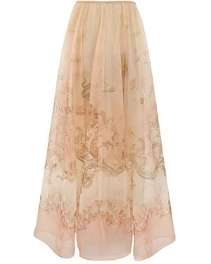 Zimmermann Gonna Lunga Con Stampa - Neutro