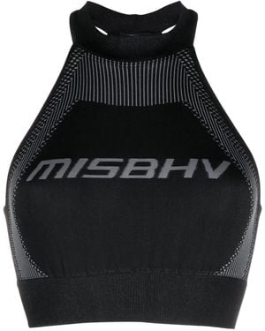 MISBHV Logo-Jacquard Crop Top - Black