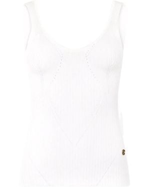 Roberto Cavalli リブニット トップ - ホワイト