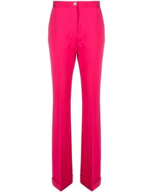 Pinko Pressed-Crease High-Waist Trousers - Pink