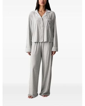 Polo Ralph Lauren Pyjama À Passepoils Et Logo Brodé - Grey