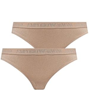 ARMANI EXCHANGE Logo-Waistband Briefs - Natural