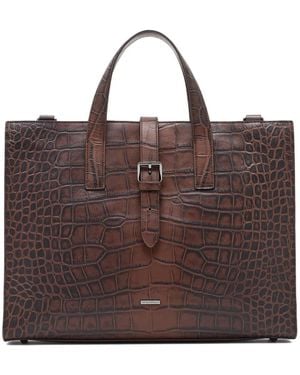 Emporio Armani Leather Briefcase - Brown
