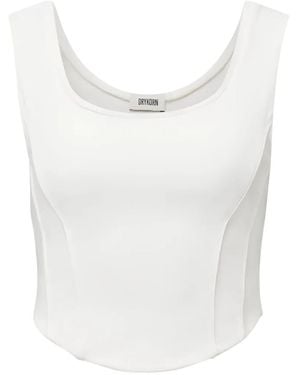 DRYKORN Top Corto Agapa A Paneles - Blanco