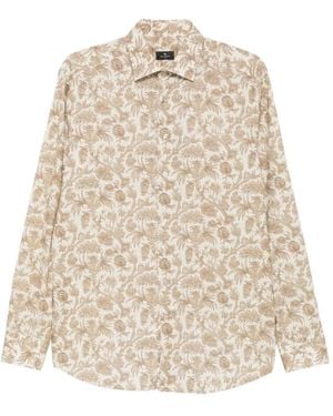 Etro Floral-Print Cotton Shirt - Natural