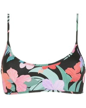 Amir Slama Print Hibiscus Sport Top - Green
