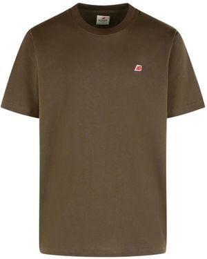 New Balance Logo-Patch Crew-Neck T-Shirt - Green