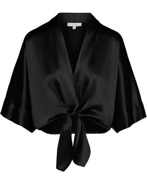 The Sei Satinbluse Mit Schnürung - Schwarz