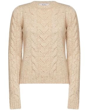 Max Mara Cable-Stitch Bouclé Sweater - White