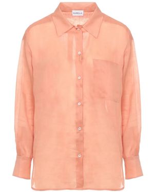 Marella Button-Up Ramie Shirt - Pink