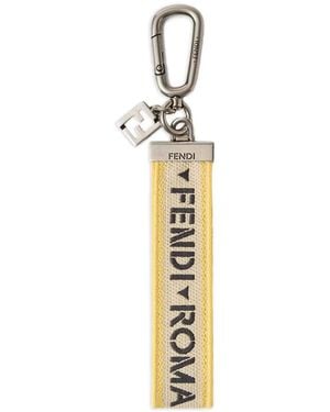 Fendi 1925 Ff-Logo Charm Keyring - Metallic