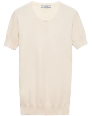 Prada Silk-Cotton Jumper - Natural