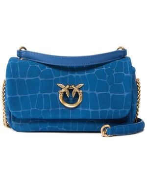 Pinko Mini Love Bag Click Soft Horizontal Crossbody Bag - Blue