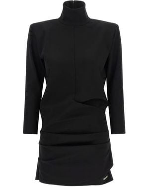 The Attico Cut-Ou Draped Mini Dress - Black