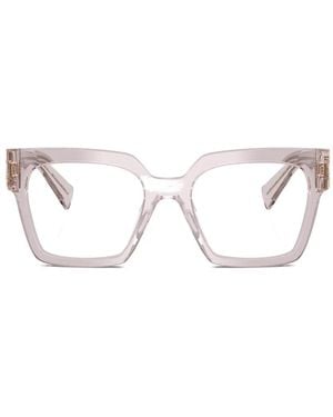 Miu Miu Gafas Con Montura Geométrica - Blanco