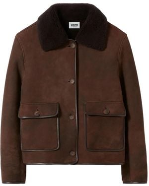 Claudie Pierlot Shearling-Collar Suede Jacket - Brown