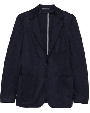 Canali Blazer En Laine À Poches Plaquées - Blue