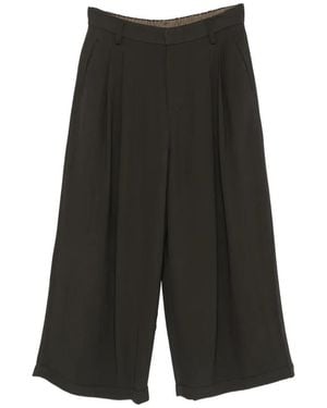 Ziggy Chen Pleated Palazzo Trousers - Grey