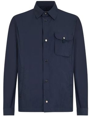 Herno Button-Front Shirt Jacket - Blue