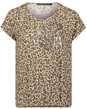 Betty Barclay Leopard-Print Sequin-Embellished T-Shirt - White