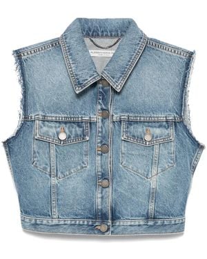 Alessandra Rich Cropped Gilet - Blauw