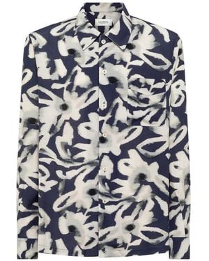 Laneus Floral-Print Shirt - White