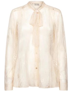 forte_forte Lace Pussy-Bow Shirt - White
